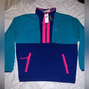 Brand new, with tags Tri-Color Sherpa Sweater from Polo by Ralph Lauren